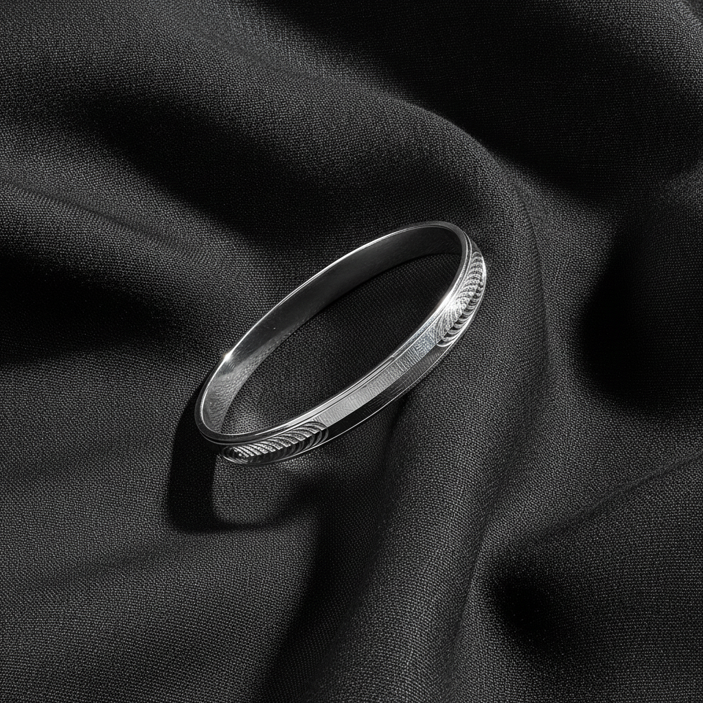 Luxury 925 Sterling Silver Traditional Pattern Kada for Men
