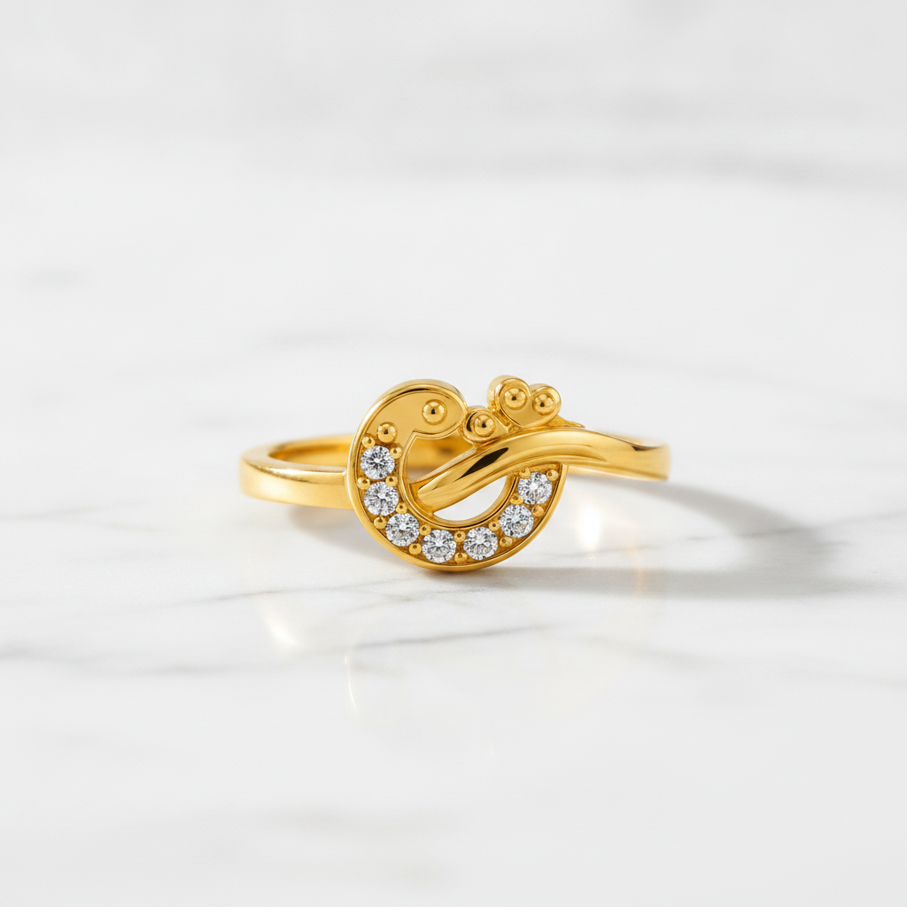 Royal Peacock Embrace Sparkle Statement Ring