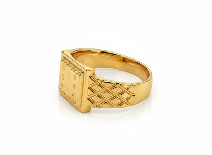 NuGold Heritage Square Signet Ring