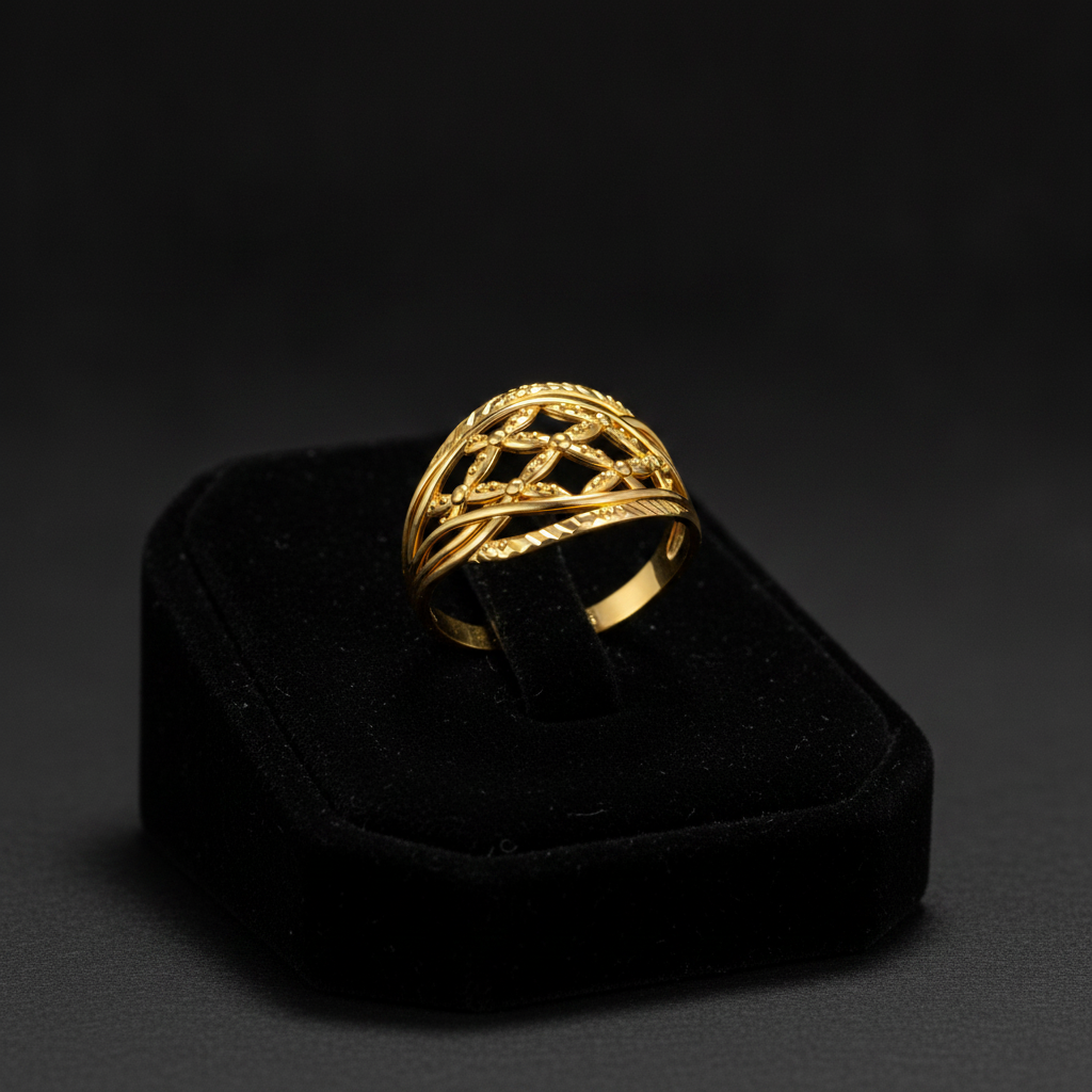 NUGOLD Elegant Interwoven Designer Ring for Women