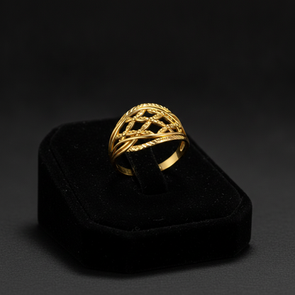 NUGOLD Elegant Interwoven Designer Ring for Women