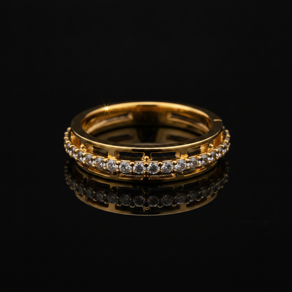 NUGOLD CZ Band Ring for Women With CZ Stone