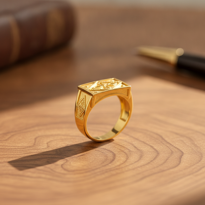 Royal Four-Petal Heritage Signet Ring for Men