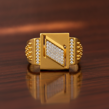 Elegant Crystal CZ Square Signet Ring