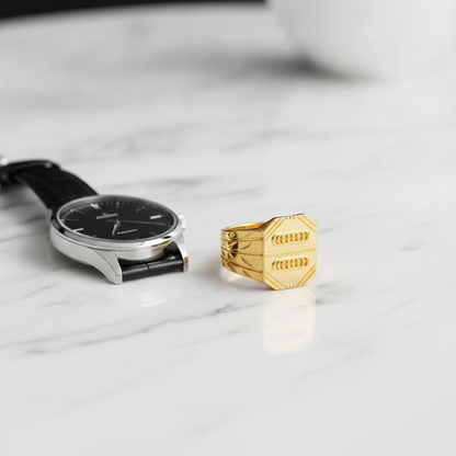 Royal Twin Link Heritage Statement Ring for Men