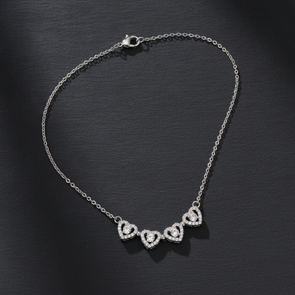 Love Sparkle Triple Heart Necklace for Women