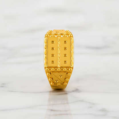 Imperial Dual Crest Engraved Statement Ring