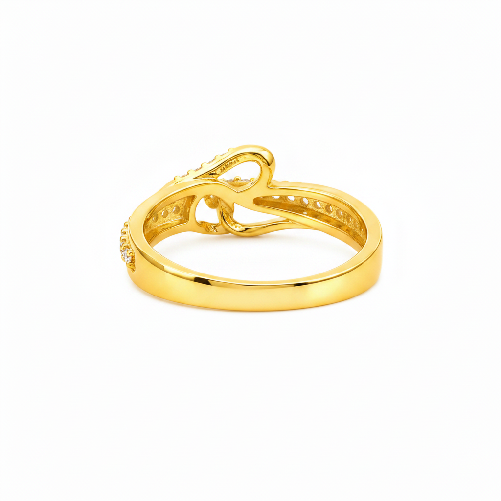 Elegant Wave Infinity Stone Studded Ring for Women