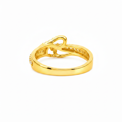 Elegant Wave Infinity Stone Studded Ring for Women