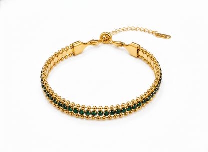 NUGOLD Designer Green Cubic Zirconia Bracelet for Women