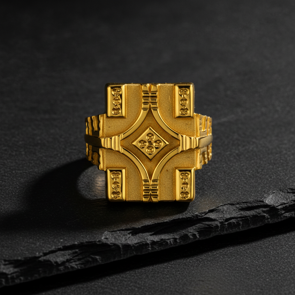 Royal Intricate Panel Statement Ring for Men