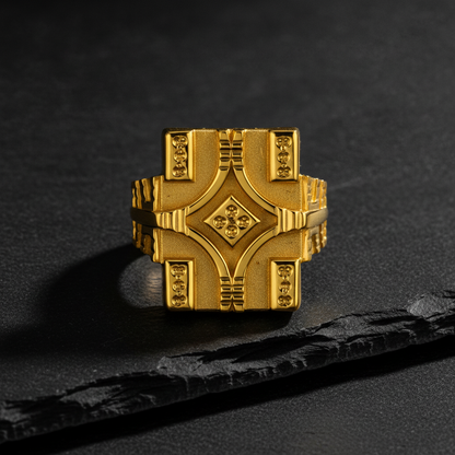 Royal Intricate Panel Statement Ring for Men