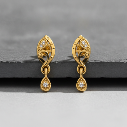 Regal Swirl Crystal Dangler Earrings for Women