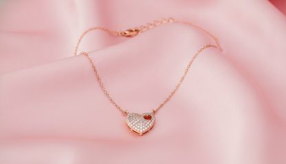 Dazzling Rose Gold Heart-Shaped Pendant Necklace