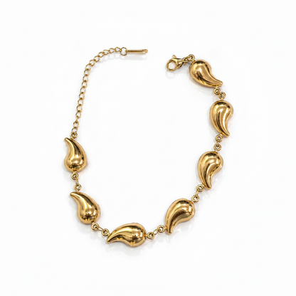 NUGOLD Elegant Teardrop Chain Bracelet for Girls & Women