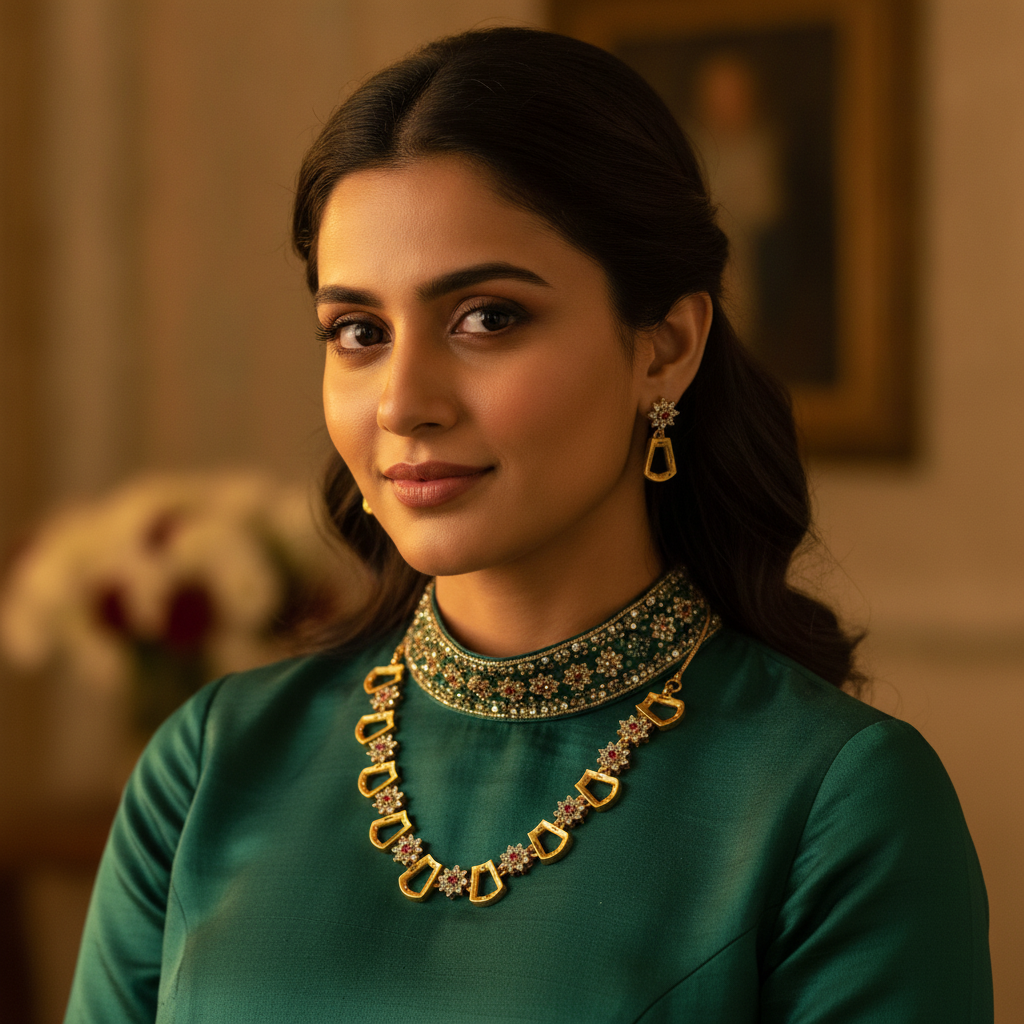 NUGOLD Scarlet Sparkle Gold-Plated Necklace Set