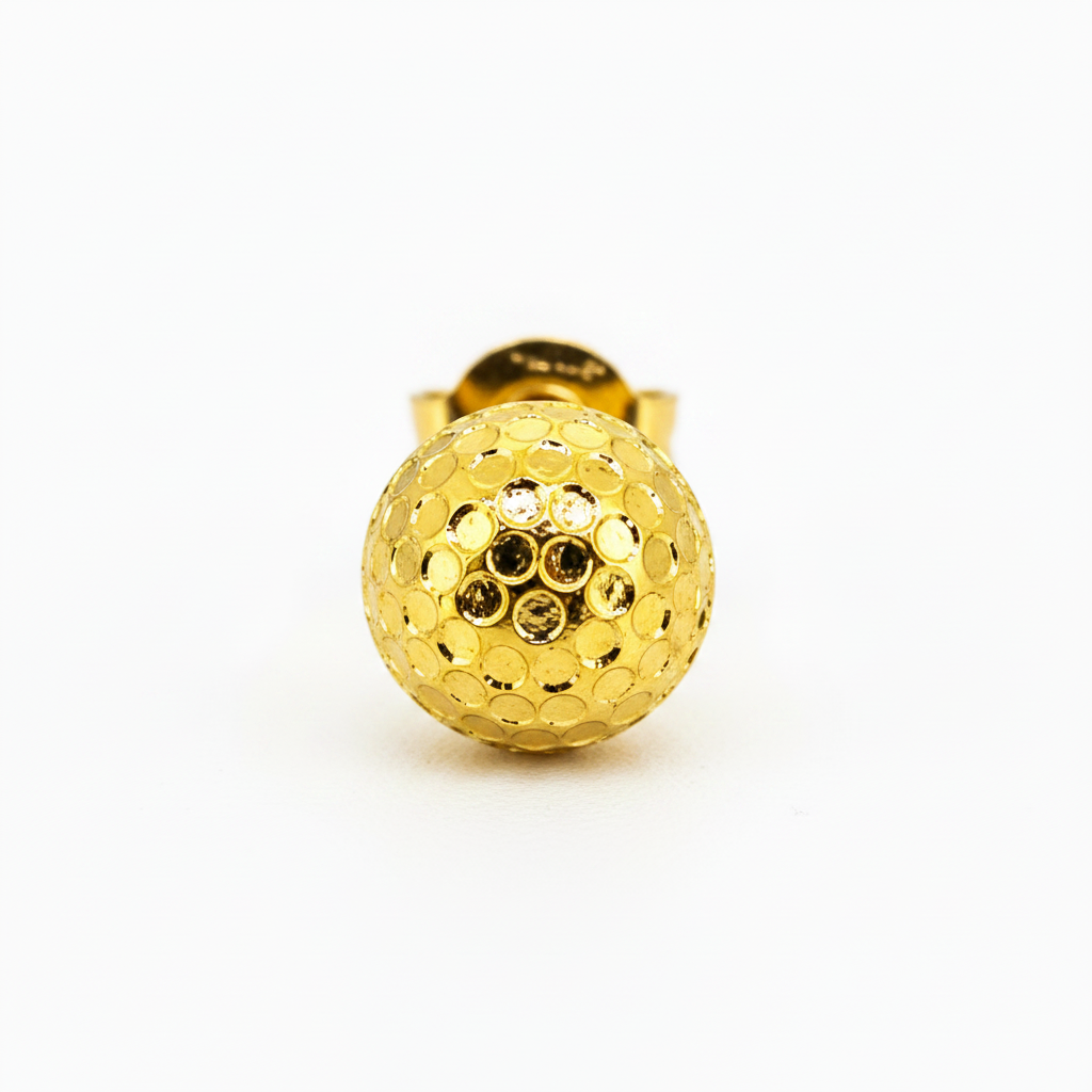 NuGold Geometric Textured Gold-Toned Stud Earrings for Women