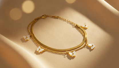 NUGOLD Double Layer Butterfly Bracelet