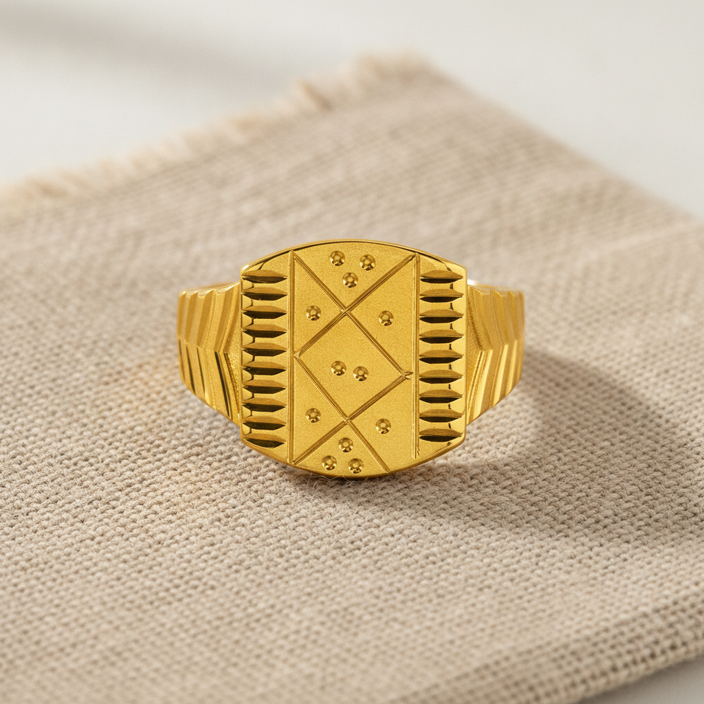 Royal Matrix Engraved Statement Ring