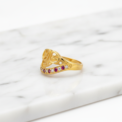 Royal Swirl Ruby Pavé Statement Ring