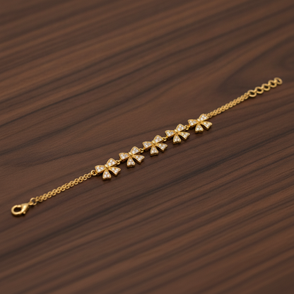 Imperial Sparkling Bow Chain Bracelet for Women & Girls