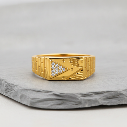 Classic Crystal CZ Triangle Statement Ring for Men