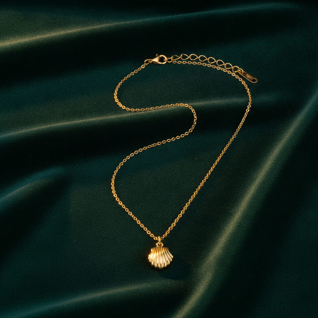 NUGOLD Seashell Charm Pendant Necklace for Women