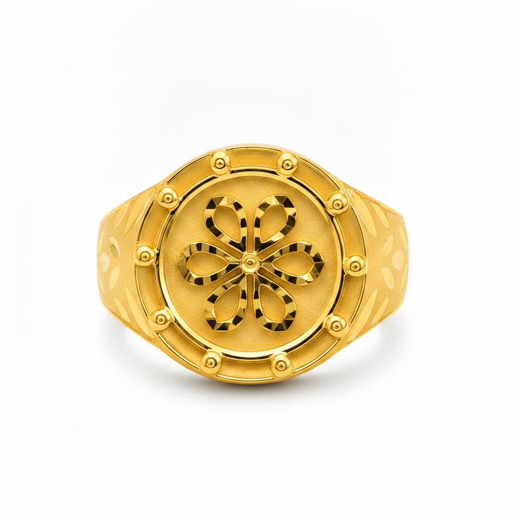 Imperial Six-Petal Medallion Heritage Ring for Men