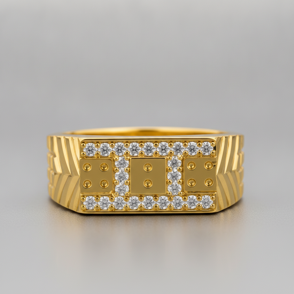 Classic Crystal CZ Patterned Statement Ring