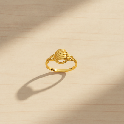 Regal Spiral Orb Elegance Statement Ring for Women