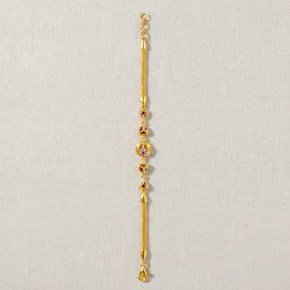 Luxury Ruby Trinity Charm Bracelet for Women & Girls