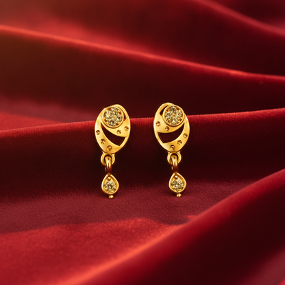 Royal Paisley Crystal Teardrop Dangler Earrings