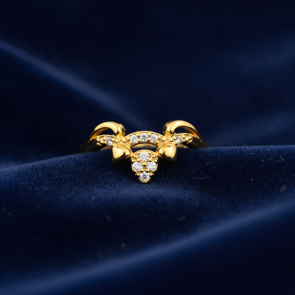 NUGOLD Deer Antler CZ Adjustable Ring for Women