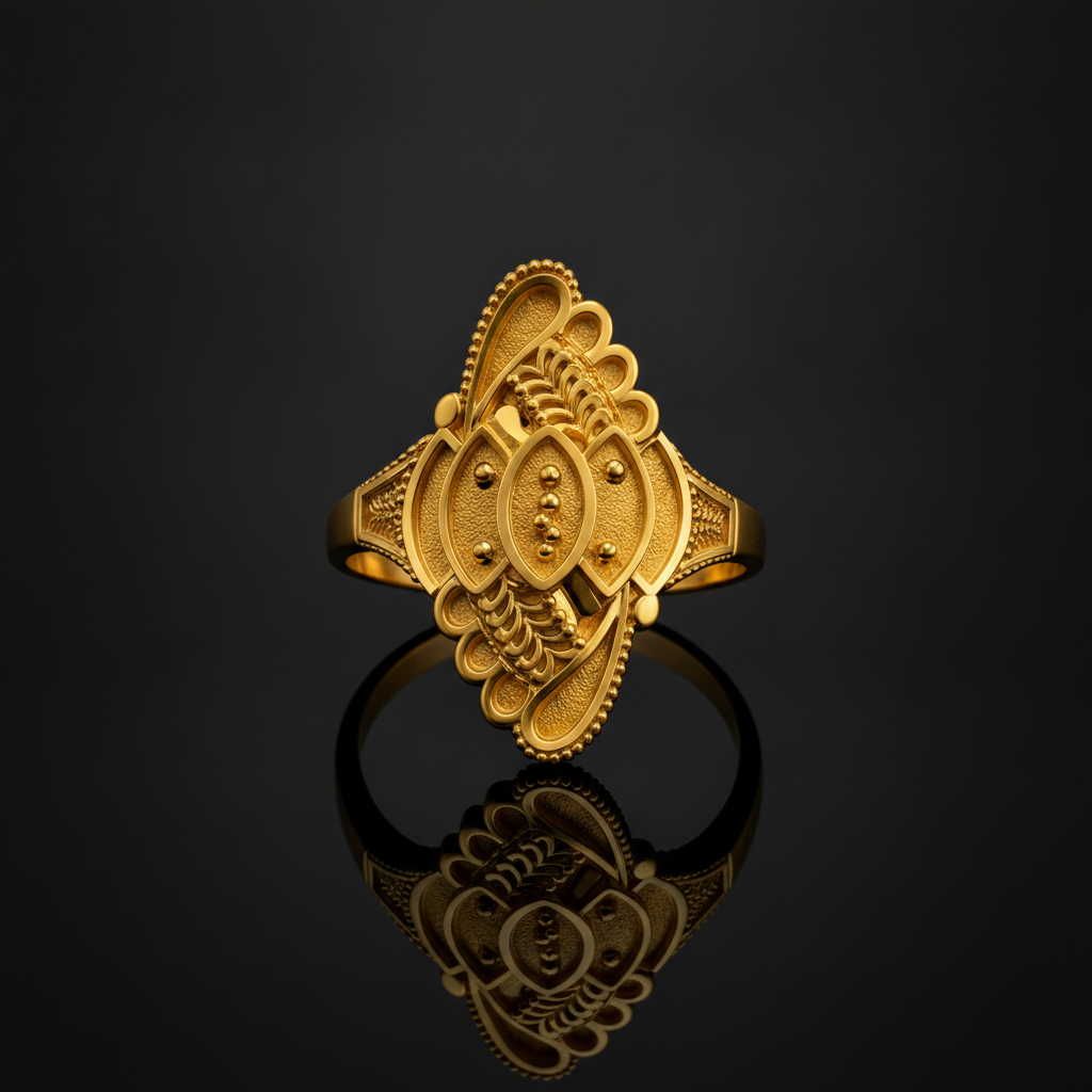 Royal Lotus Cascade Heritage Statement Ring for Women