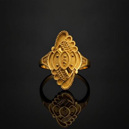 Royal Lotus Cascade Heritage Statement Ring for Women