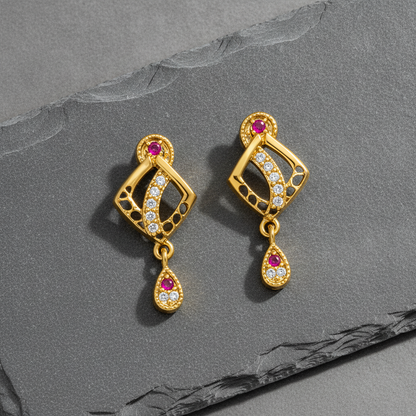 Teardrop Latkan Choker Companion Earrings