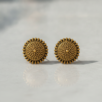 Royal Mandala Beaded Statement Stud Earrings for Women