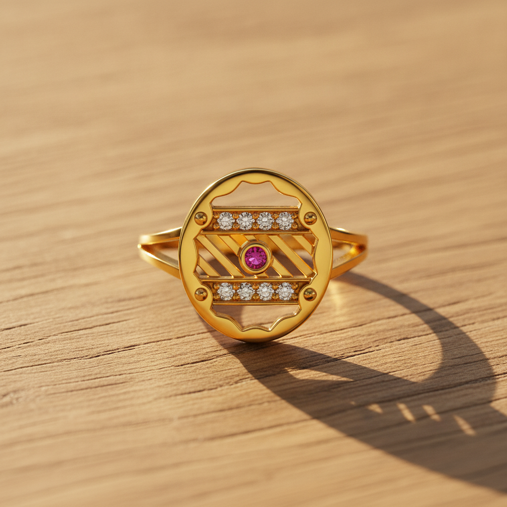 Regal Ruby Orbit Radiance Statement Ring for Women