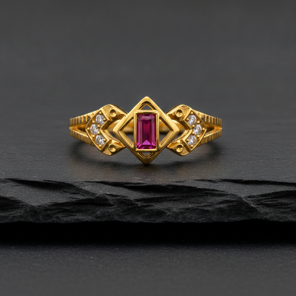 Regal Ruby Prism Embrace Statement Ring for Women