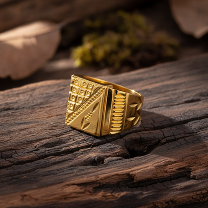Imperial Mosaic Crest Statement Ring for Men