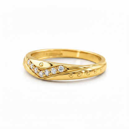 Elegant V-Shape Stone Detail Ring for Women