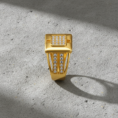 Imperial Luxe Square Pavé Statement Ring