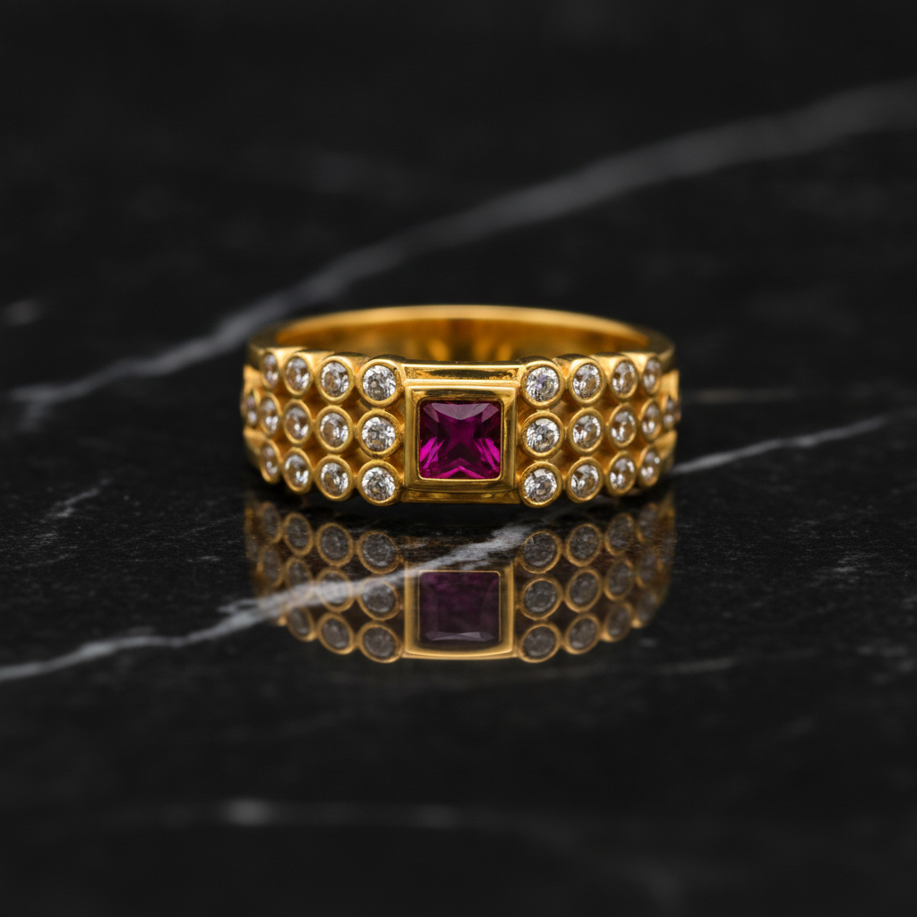 Royal Crimson Luxe Statement Ring
