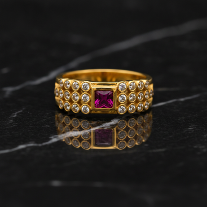 Royal Crimson Luxe Statement Ring