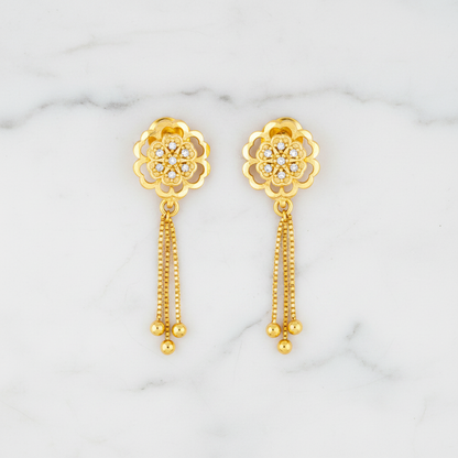Floral Design Tassel Earrings for Women