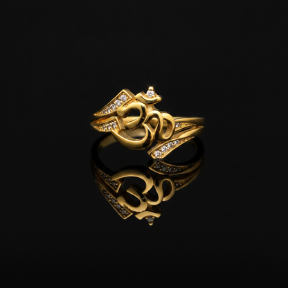 Spiritual Om CZ Open Ring for Women & Girls