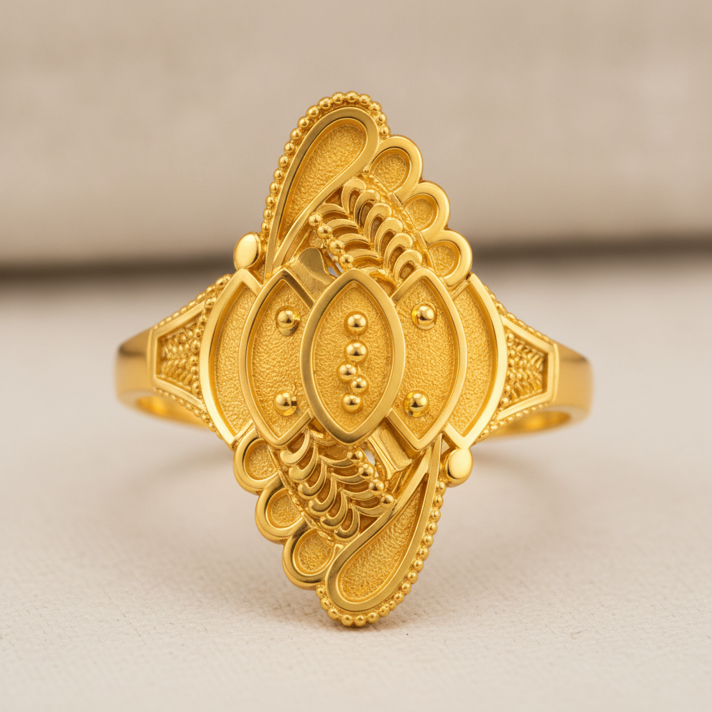 Royal Lotus Cascade Heritage Statement Ring for Women