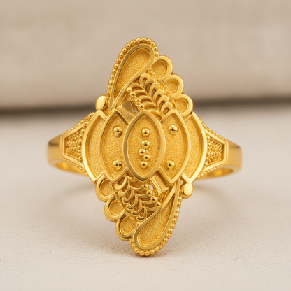 Royal Lotus Cascade Heritage Statement Ring for Women