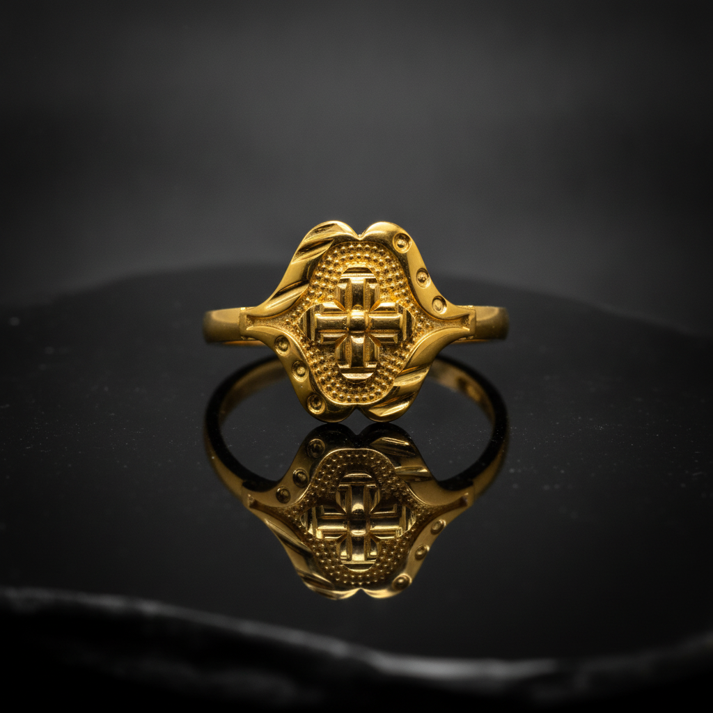 Royal Floral Crest Heritage Statement Ring for Women