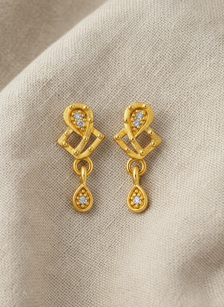 Elegant Modern Motif Designer Dangler Earrings